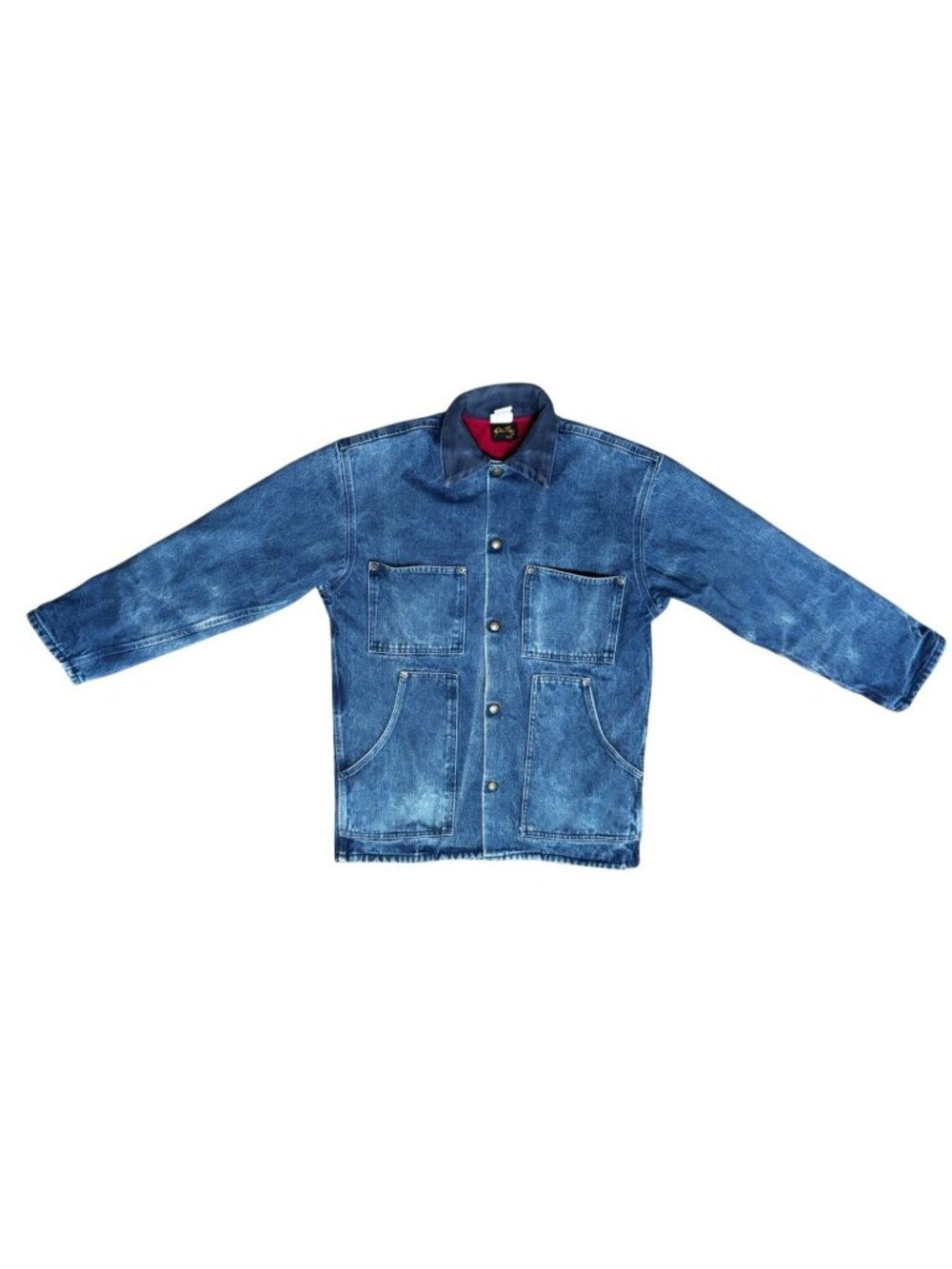 Vintage 90s Stan Ray USA Denim Chore Jacket Corduroy Collar Medium
